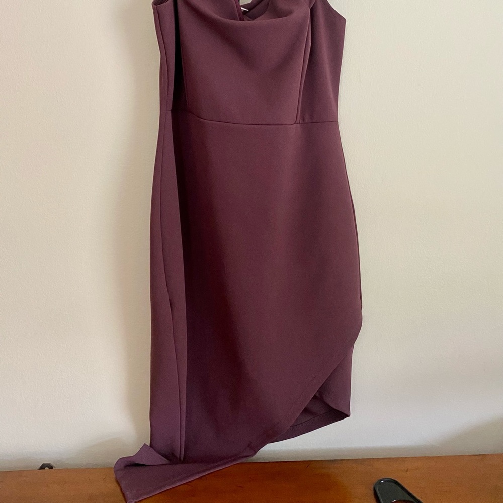 Purple over the shoulder classy dress